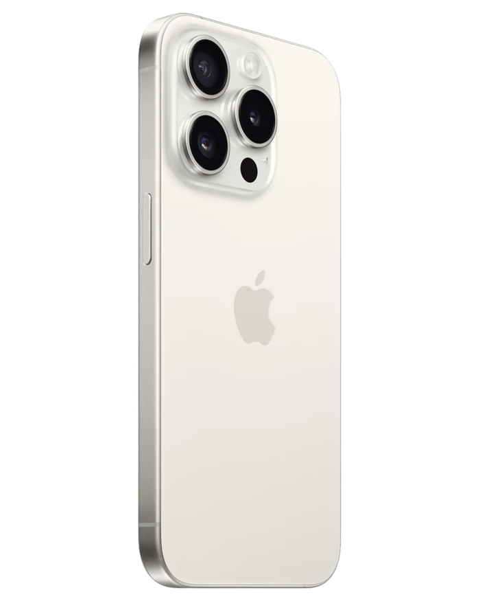 iPhone 15 White Titanium Back View