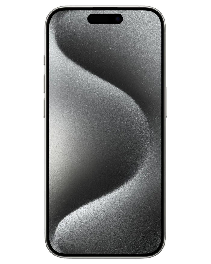 iPhone 15 White Titanium Front View